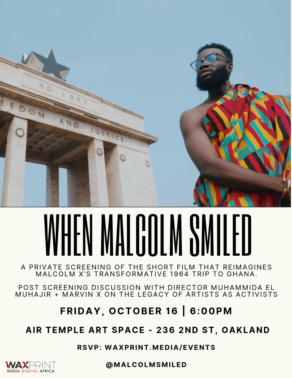 Poster for When Malcolm Smiled, Private Screening